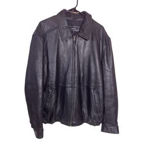 Colebrook Genuine Leather Black Jacket Men’s XL Classic Quilted LiningZip-Up